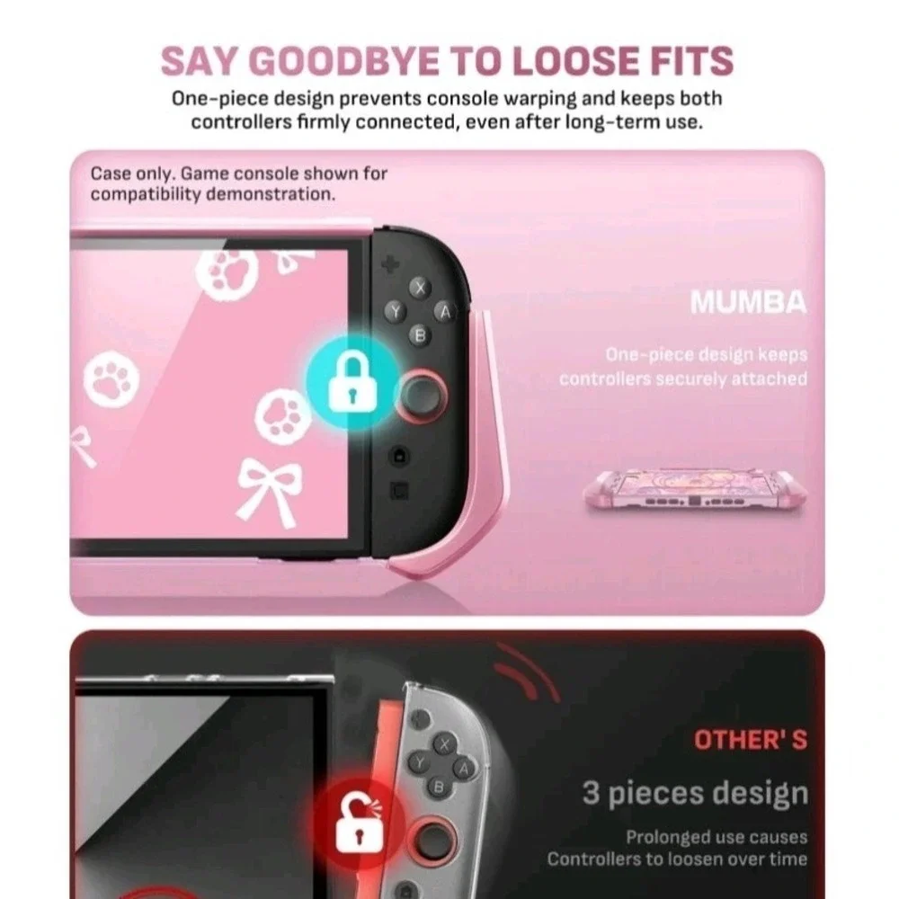 Mumba Cute Paw Case Compatible with Nintendo Switch 2,– Graffiti Circle and F...